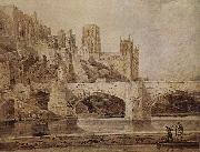 Thomas Girtin Die Kathedrale von Durham und die Brucke, vom Flub Wear aus gesehen France oil painting artist